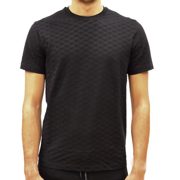 E|A EMPORIO ARMANI JERSEY T-SHIRT WITH ALL OVER